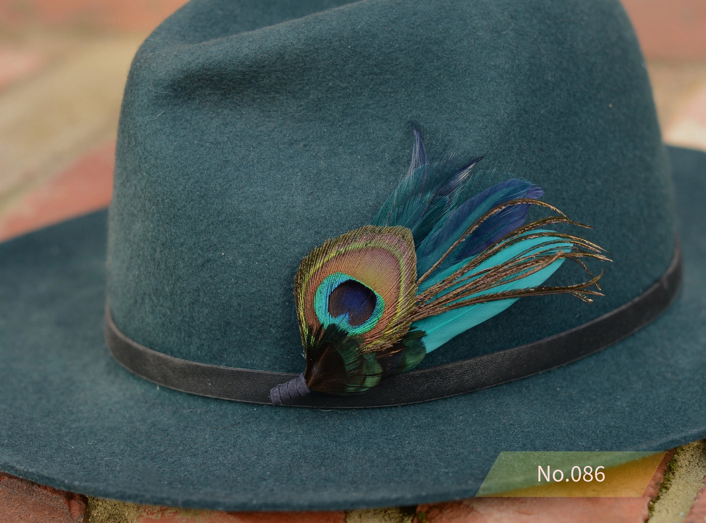 Peacock Feather Boutonniere in Teal, Navy and Burgundy