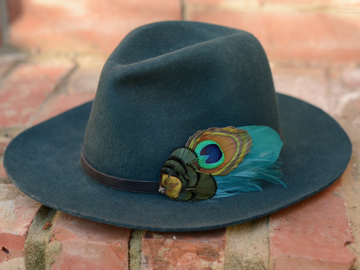Teal and Peacock Feather Boutonniere