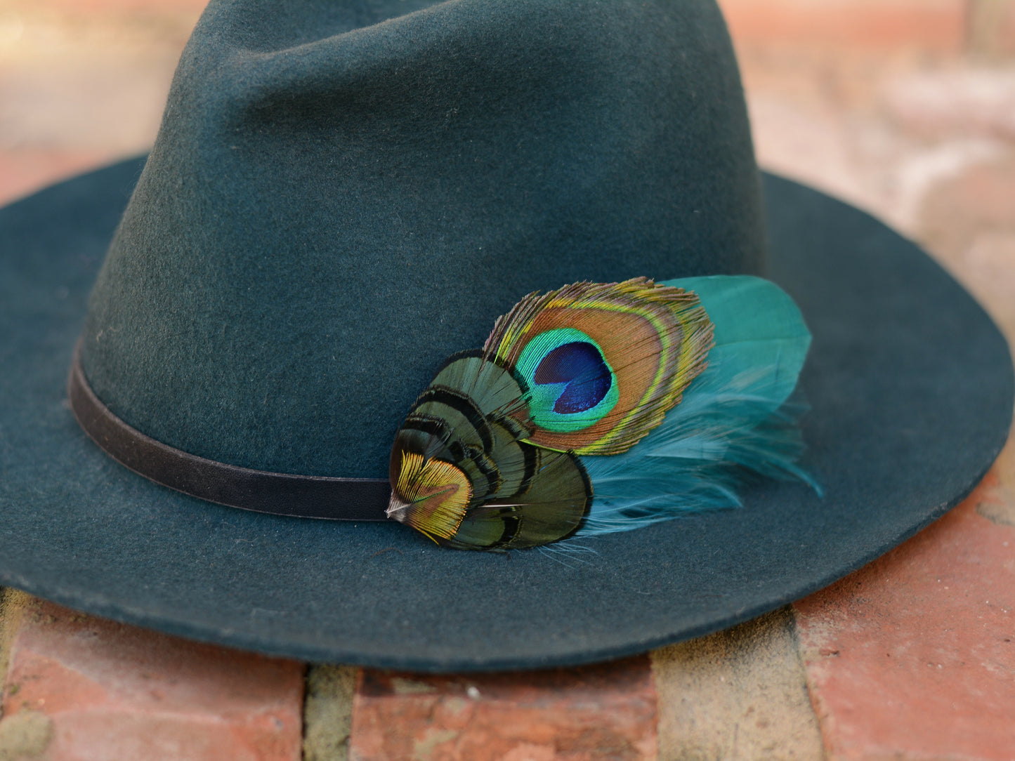Teal and Peacock Feather Boutonniere