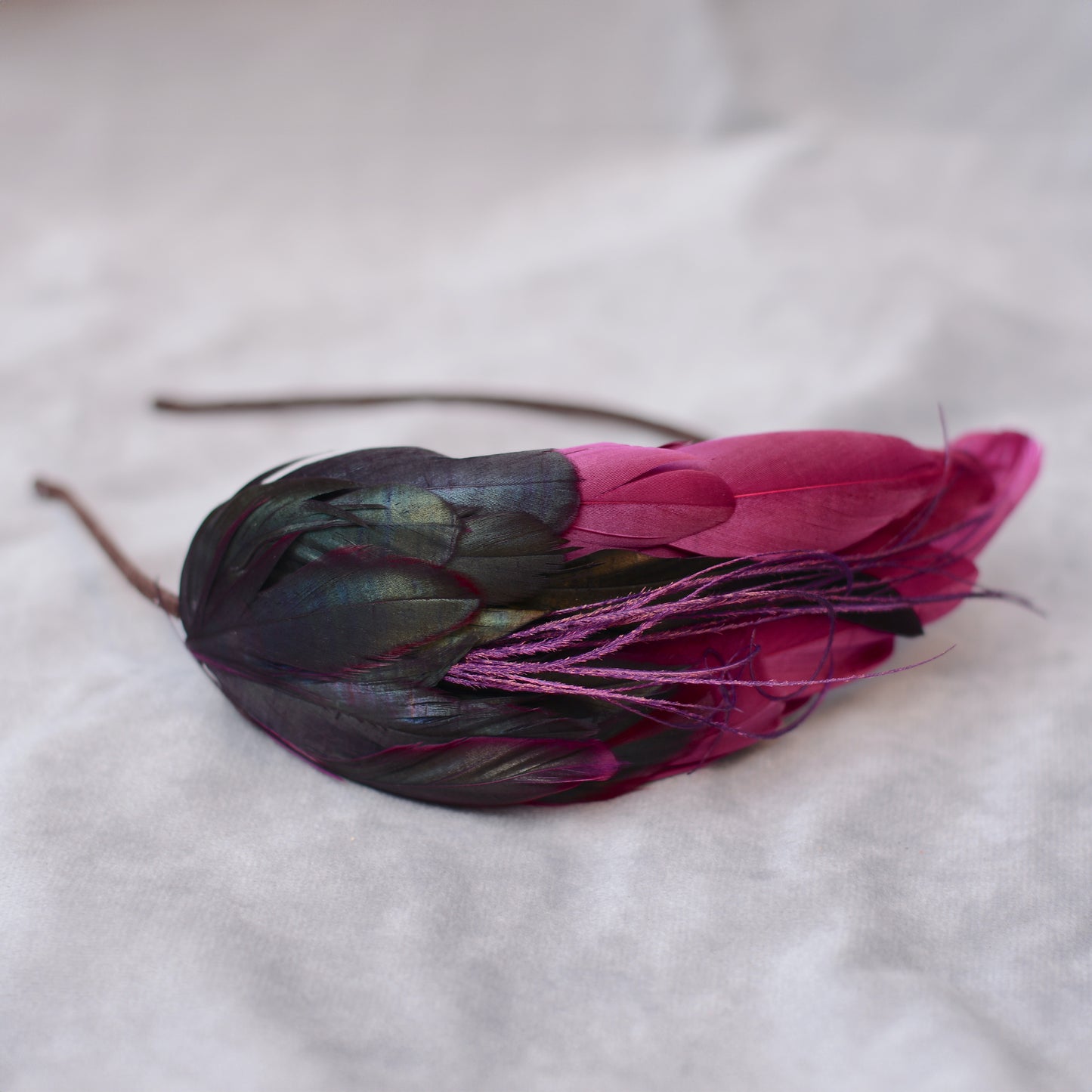 Plum Purple Feather Headband No.007