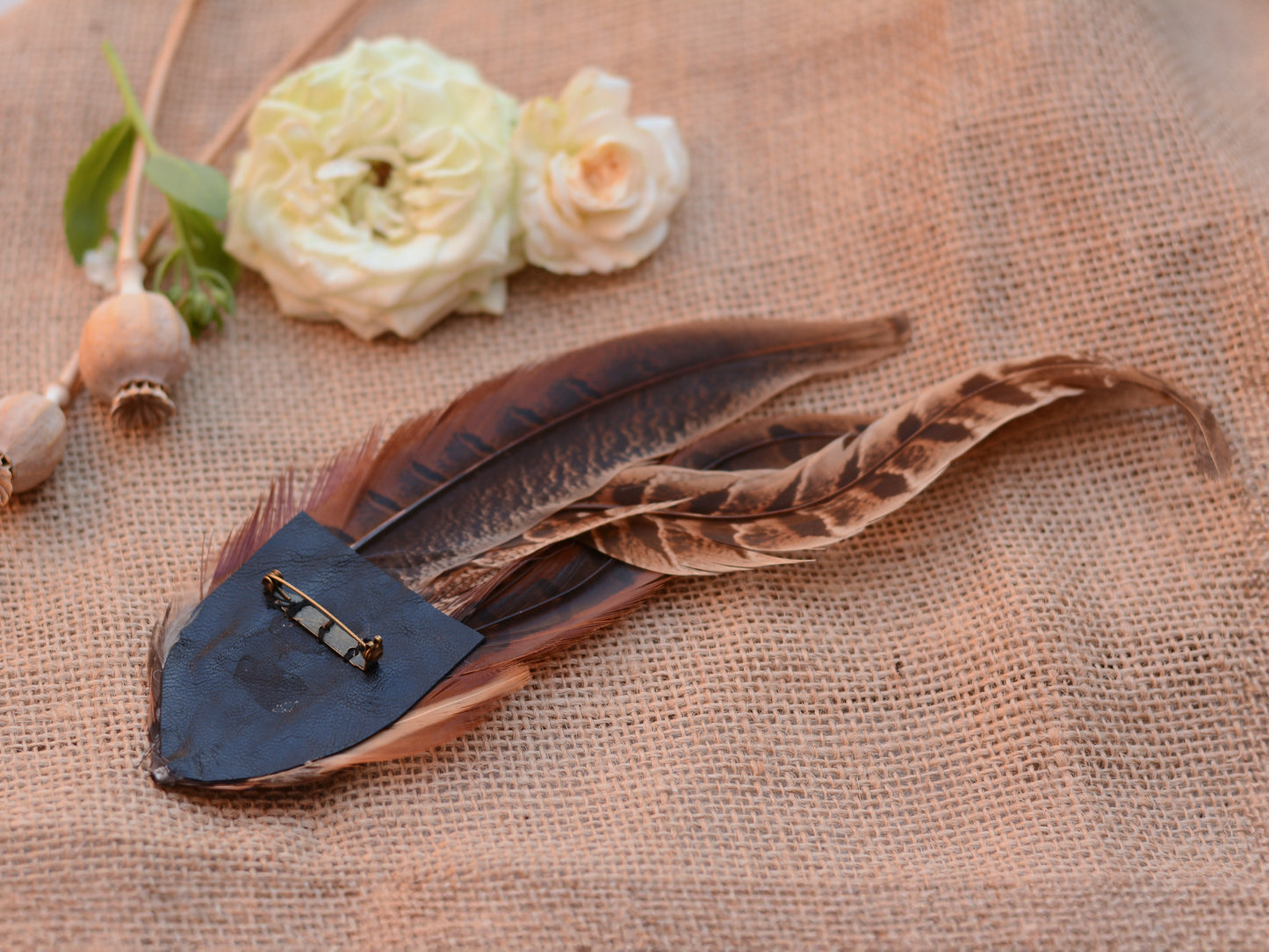 Luxury Natural Copper Pheasant Hat Pin No.326