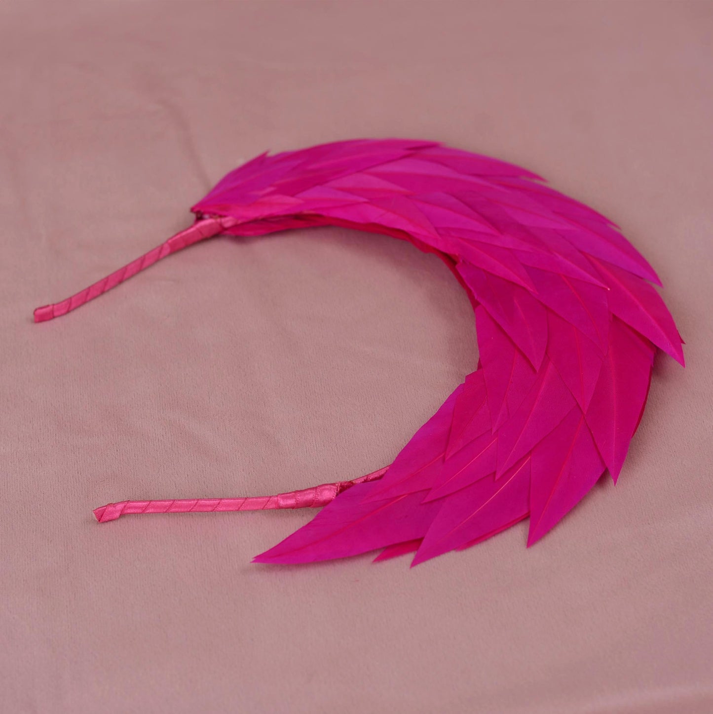 Magenta Pink Feather Halo Headband