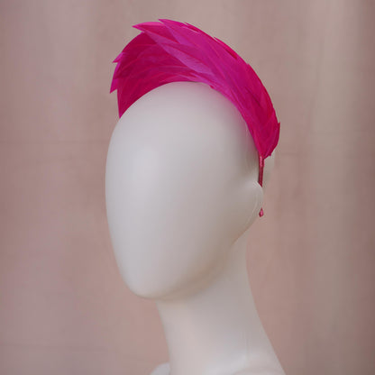 Magenta Pink Feather Halo Headband