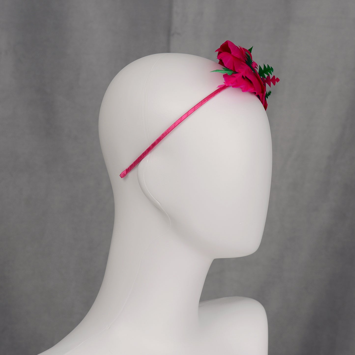 Pink and Green Feather Fascinator Headband  No.005