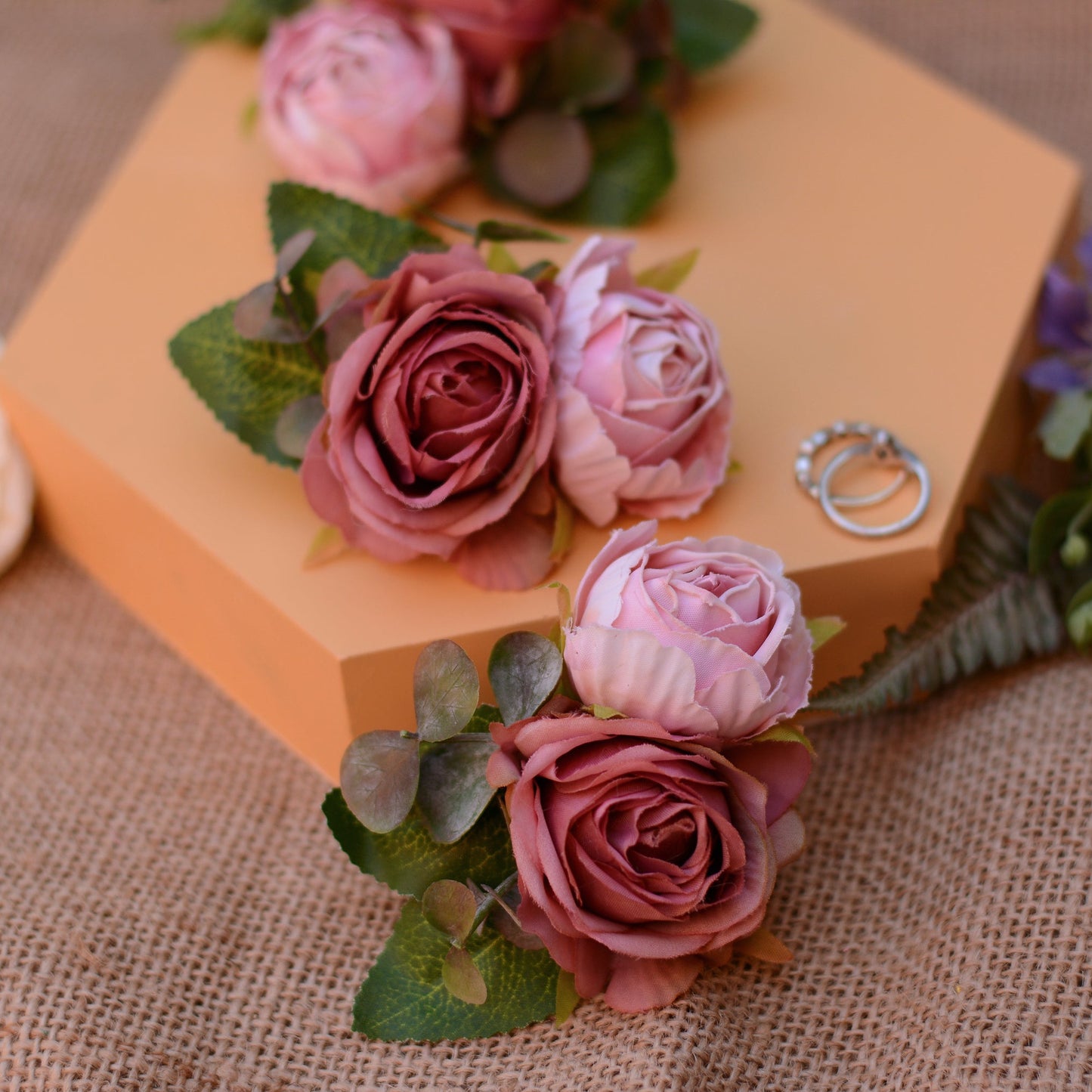 Rose Hair Clip in Vintage Pink and Blush Pink