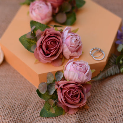 Rose Hair Clip in Vintage Pink and Blush Pink