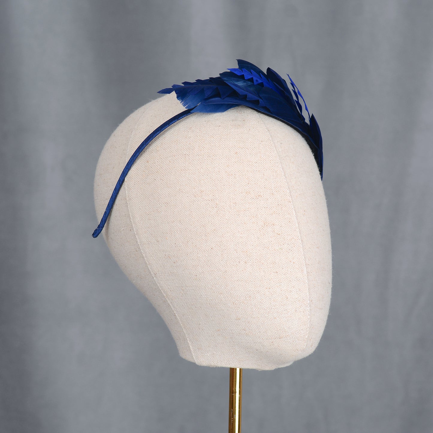 Navy Blue Feather Fascinator Headband No.002