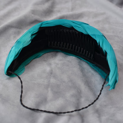 Luxury Teal Goose Feather Bandeau Headband Fascinator