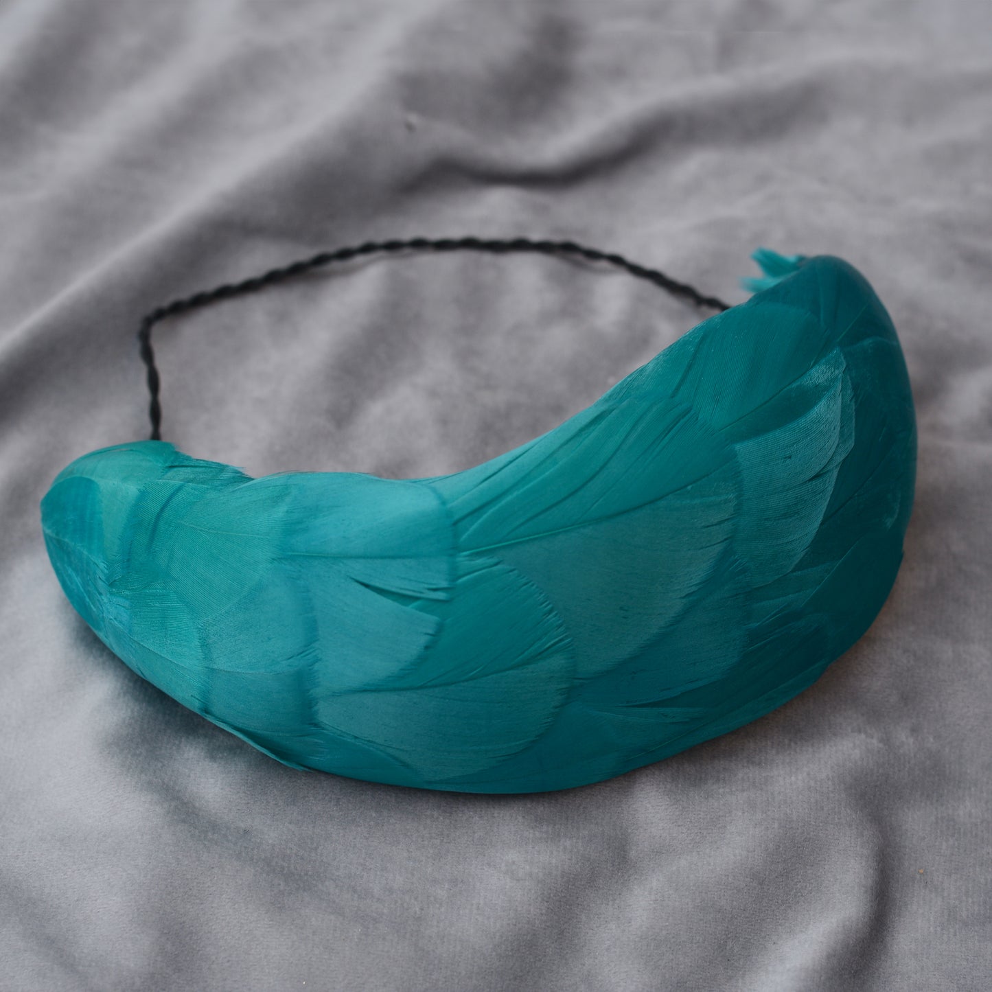 Luxury Teal Goose Feather Bandeau Headband Fascinator
