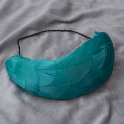 Luxury Teal Goose Feather Bandeau Headband Fascinator
