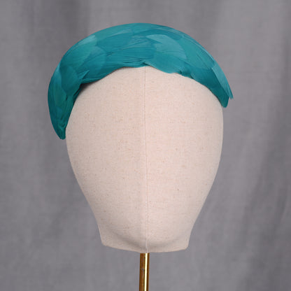 Luxury Teal Goose Feather Bandeau Headband Fascinator