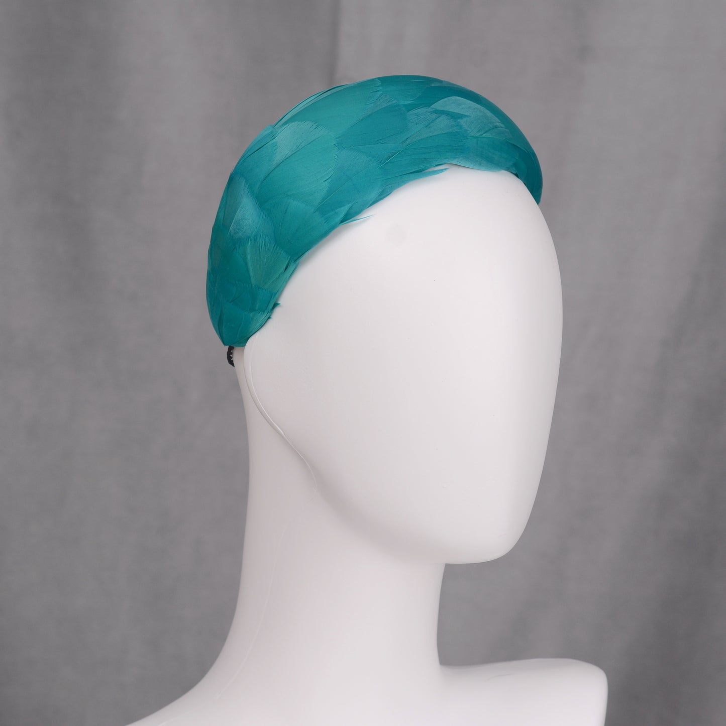 Luxury Teal Goose Feather Bandeau Headband Fascinator