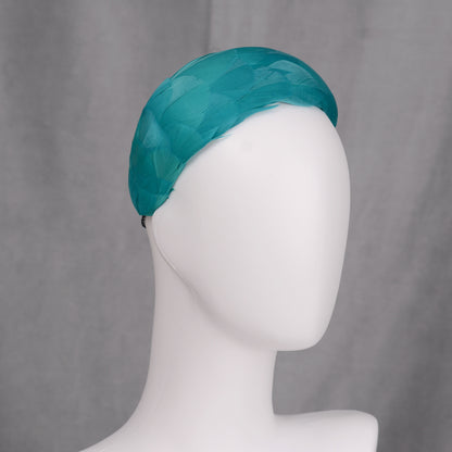 Luxury Teal Goose Feather Bandeau Headband Fascinator