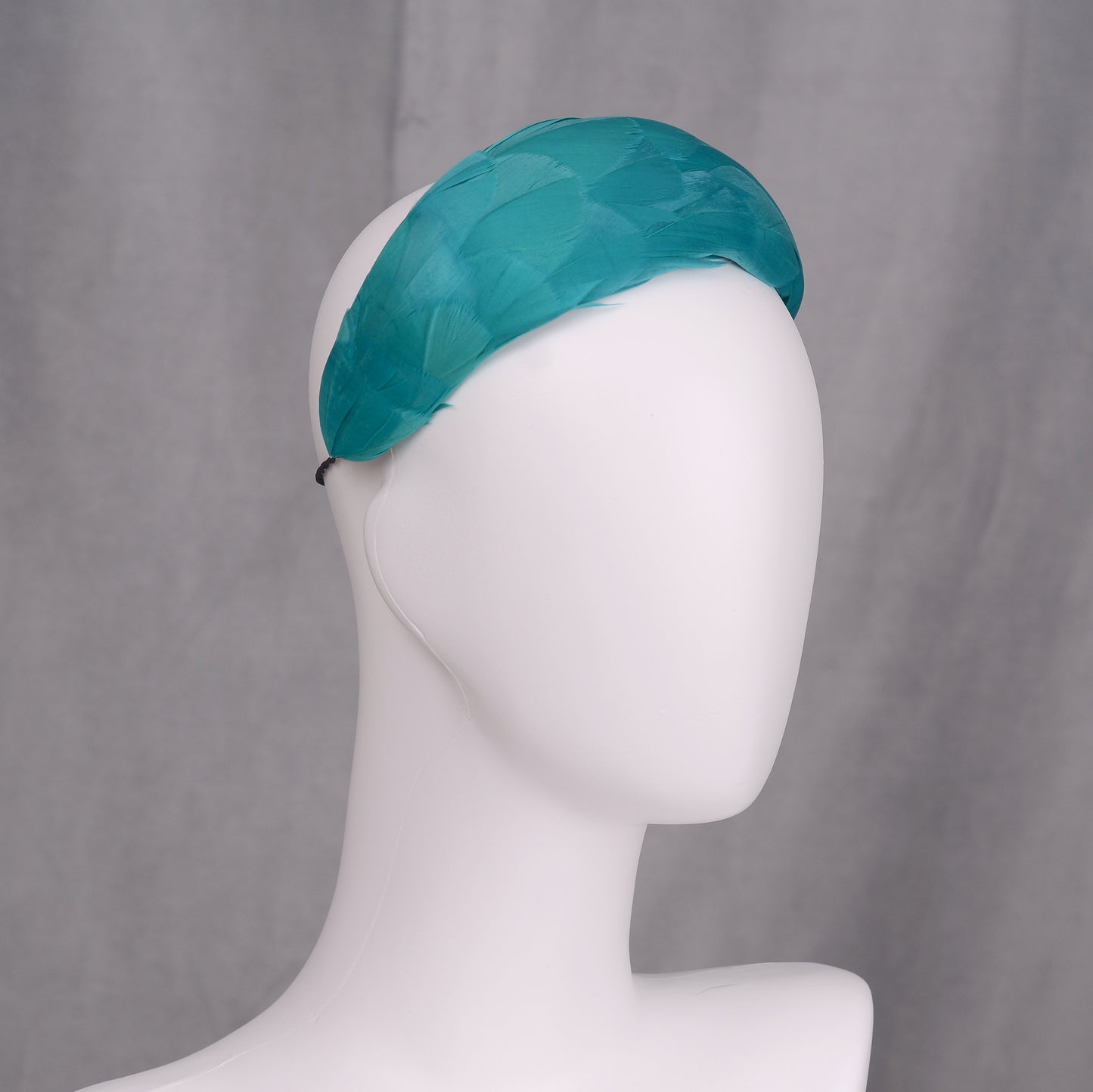 Luxury Teal Goose Feather Bandeau Headband Fascinator