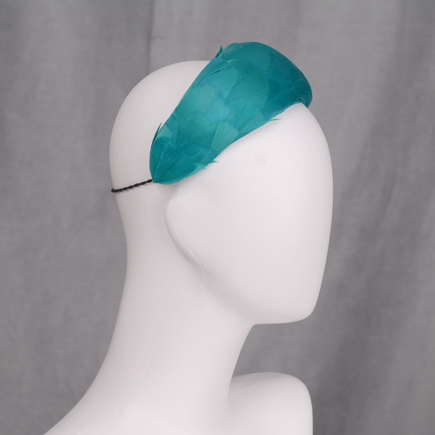 Luxury Teal Goose Feather Bandeau Headband Fascinator