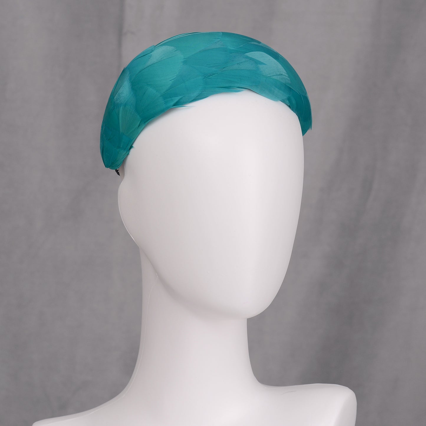 Luxury Teal Goose Feather Bandeau Headband Fascinator