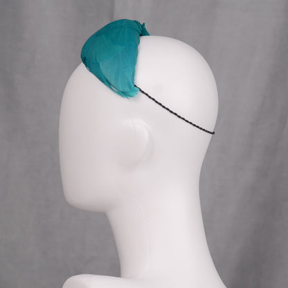 Luxury Teal Goose Feather Bandeau Headband Fascinator