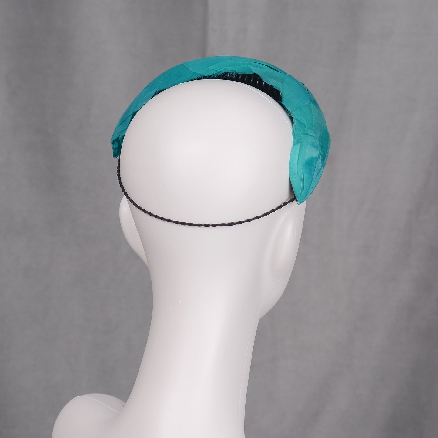 Luxury Teal Goose Feather Bandeau Headband Fascinator