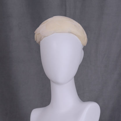 Luxury Ivory Goose Feather Bandeau Headband Fascinator