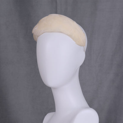 Luxury Ivory Goose Feather Bandeau Headband Fascinator
