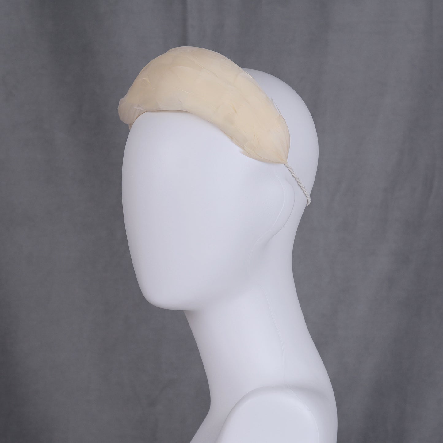 Luxury Ivory Goose Feather Bandeau Headband Fascinator