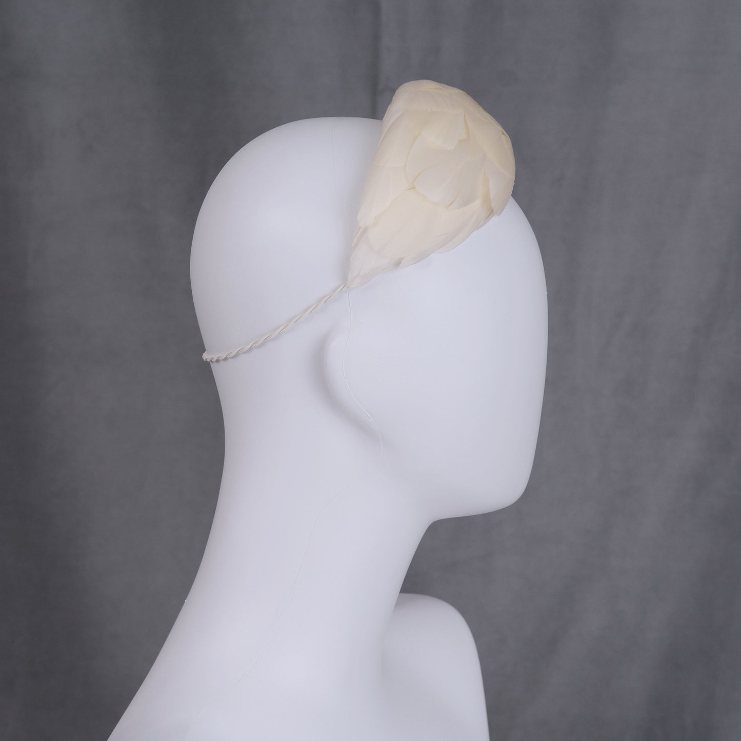 Luxury Ivory Goose Feather Bandeau Headband Fascinator