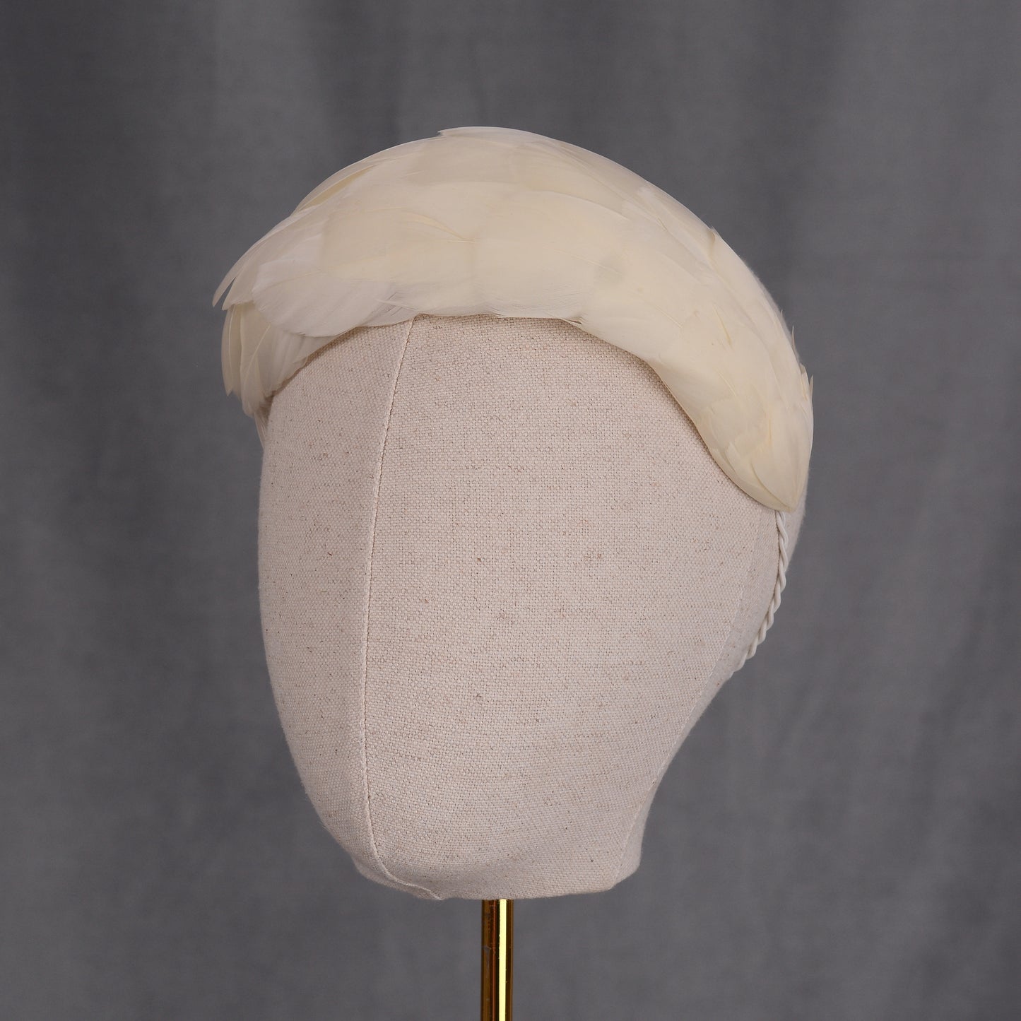 Luxury Ivory Goose Feather Bandeau Headband Fascinator