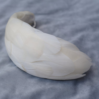 Luxury Ivory Goose Feather Bandeau Headband Fascinator
