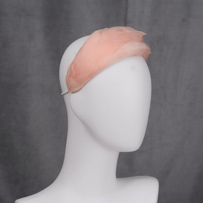 Luxury Blush Pink Goose Feather Bandeau Headband Fascinator