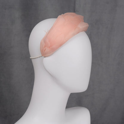 Luxury Blush Pink Goose Feather Bandeau Headband Fascinator
