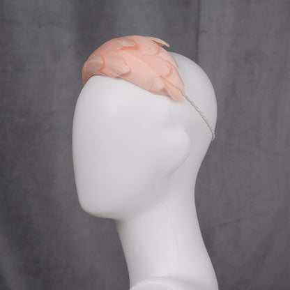 Luxury Blush Pink Goose Feather Bandeau Headband Fascinator