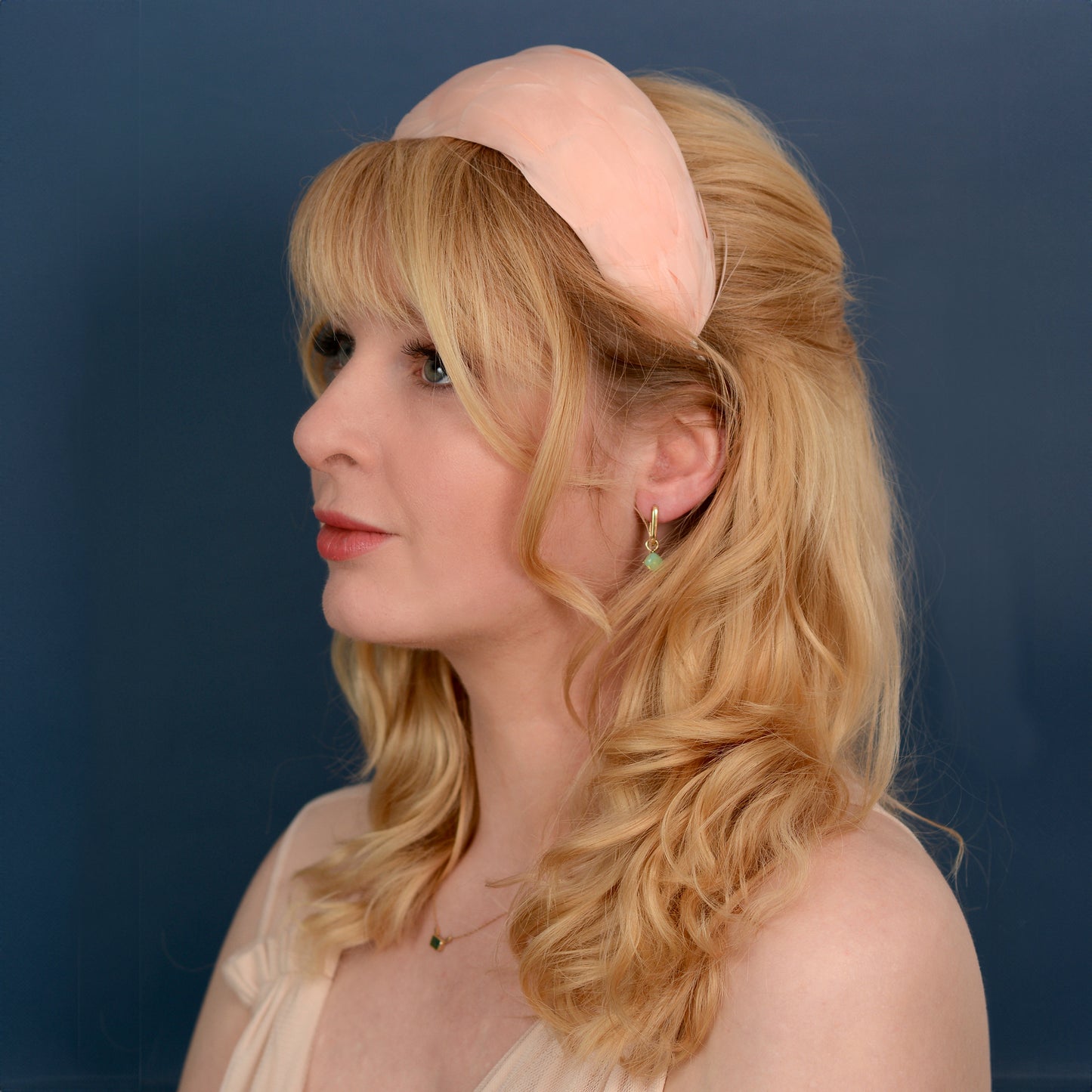 Luxury Blush Pink Goose Feather Bandeau Headband Fascinator