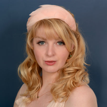 Luxury Blush Pink Goose Feather Bandeau Headband Fascinator