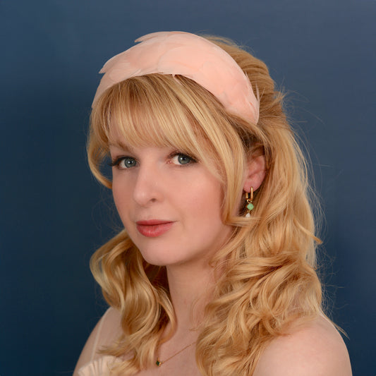 Luxury Blush Pink Goose Feather Bandeau Headband Fascinator