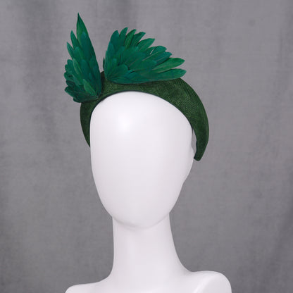 Bird Wing Green Halo Bandeau Fascinator Headband