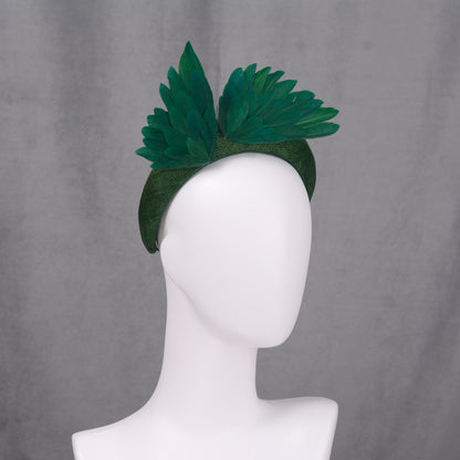 Bird Wing Green Halo Bandeau Fascinator Headband
