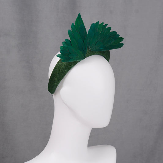 Bird Wing Green Halo Bandeau Fascinator Headband