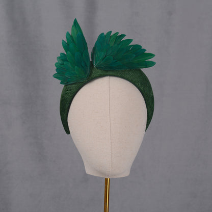 Bird Wing Green Halo Bandeau Fascinator Headband
