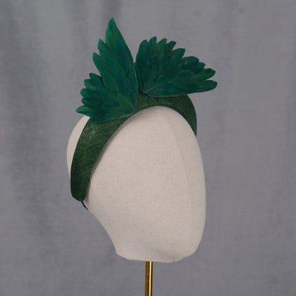 Bird Wing Green Halo Bandeau Fascinator Headband