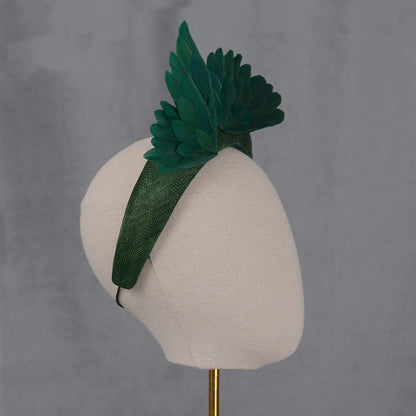 Bird Wing Green Halo Bandeau Fascinator Headband