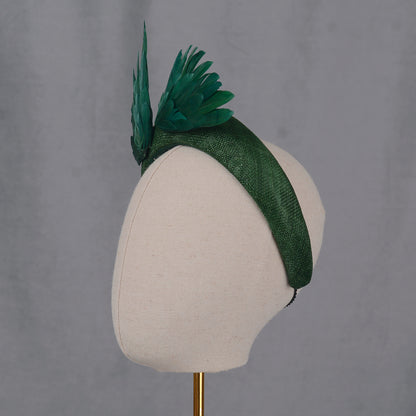 Bird Wing Green Halo Bandeau Fascinator Headband