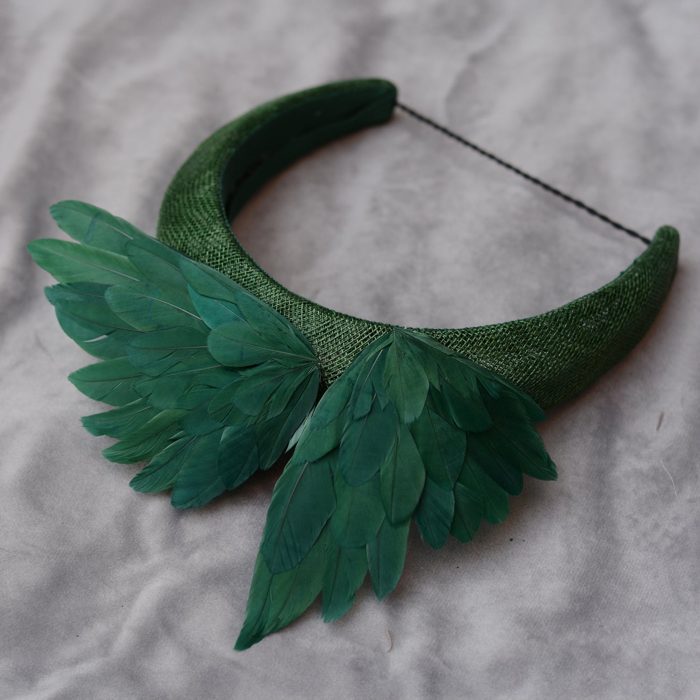 Bird Wing Green Halo Bandeau Fascinator Headband