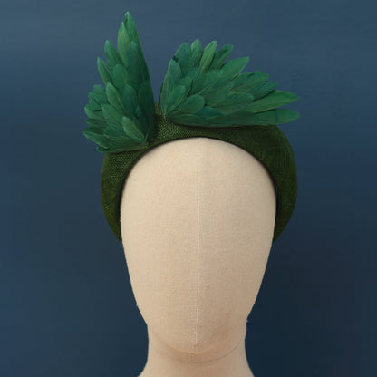 Bird Wing Green Halo Bandeau Fascinator Headband