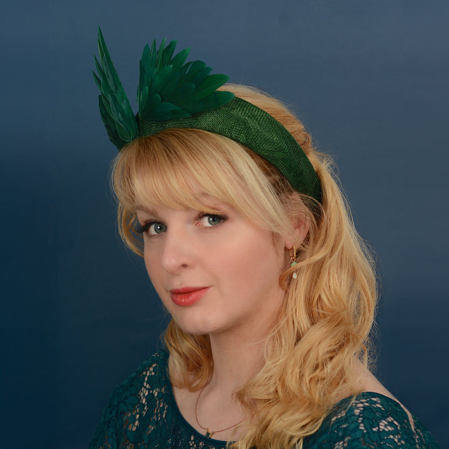 Bird Wing Green Halo Bandeau Fascinator Headband
