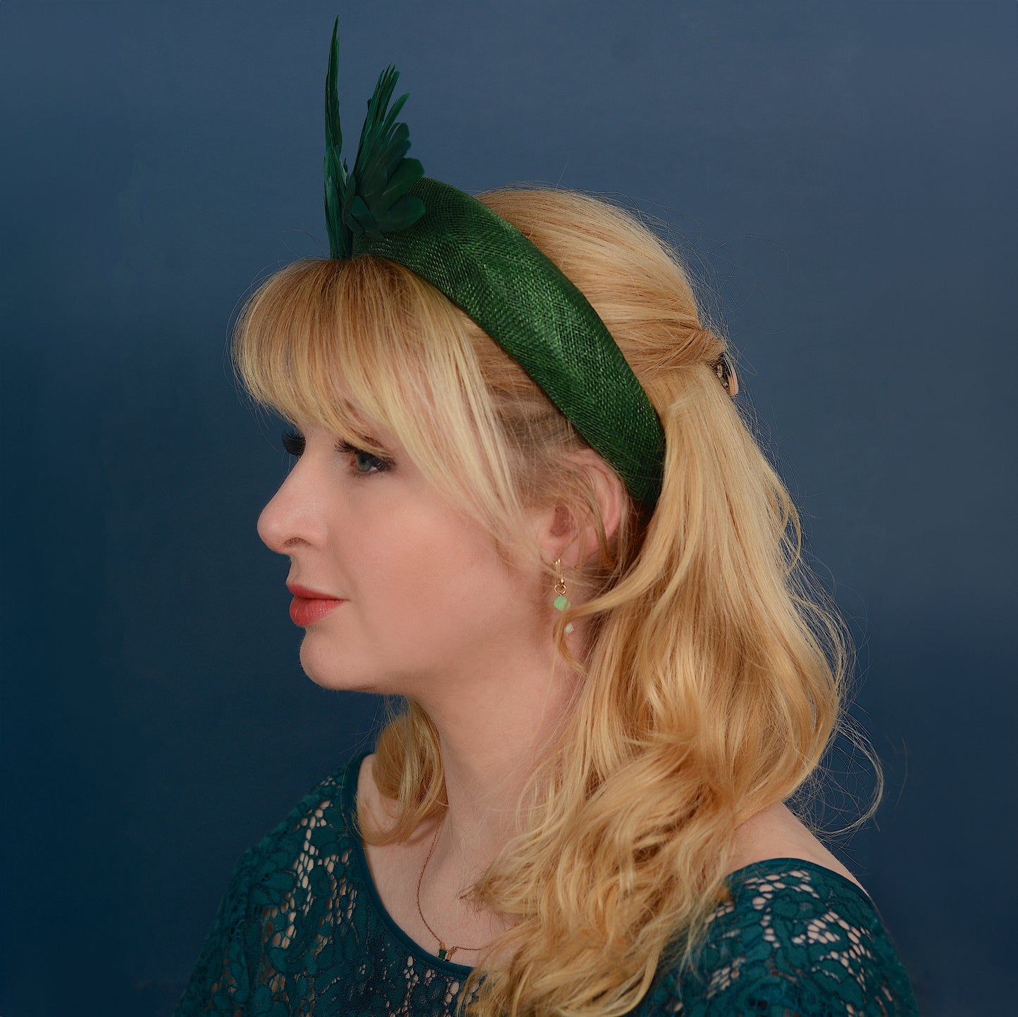 Bird Wing Green Halo Bandeau Fascinator Headband