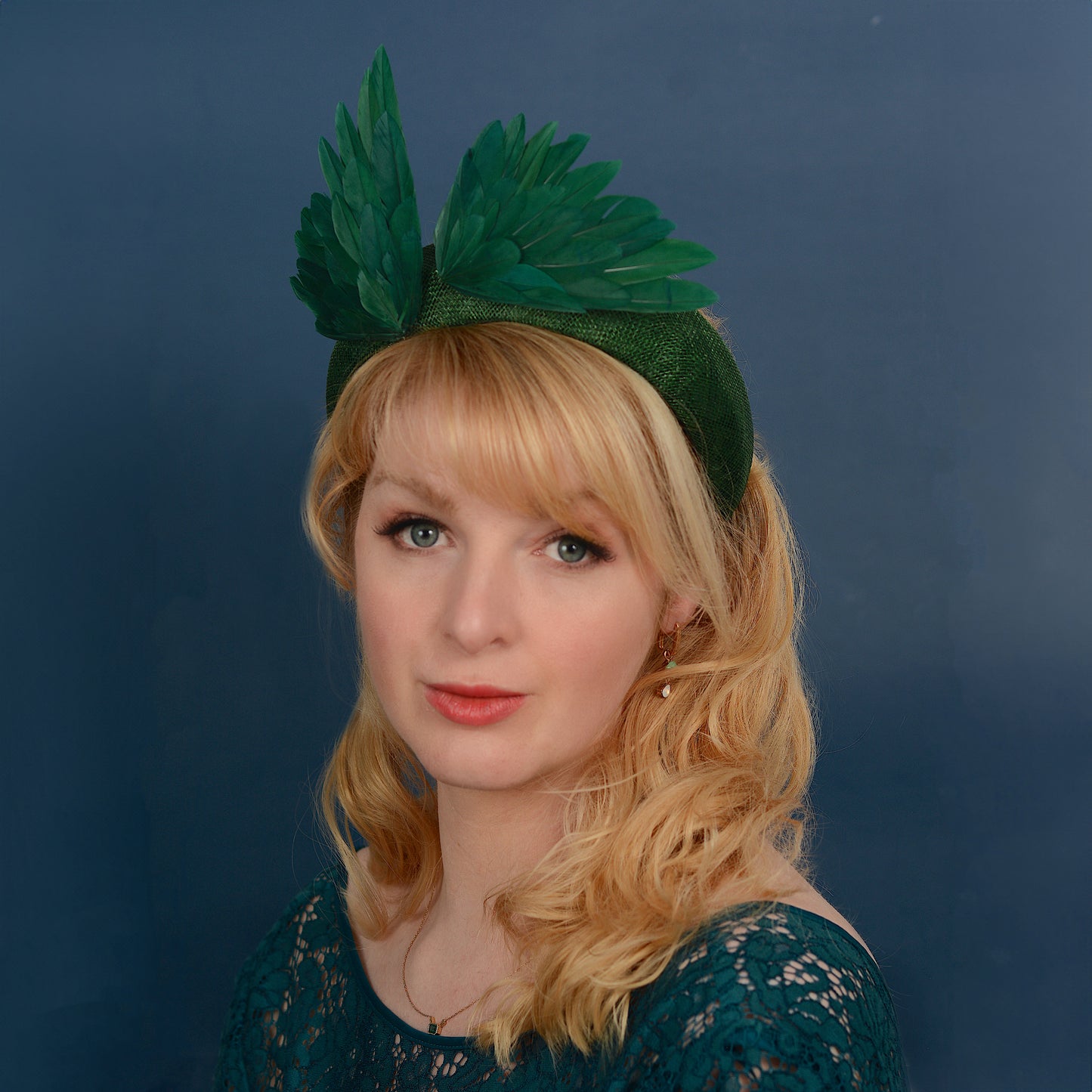 Bird Wing Green Halo Bandeau Fascinator Headband