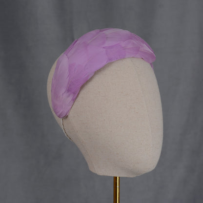 Luxury Lilac Purple Goose Feather Bandeau Headband Fascinator