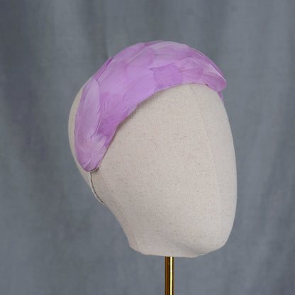 Luxury Lilac Purple Goose Feather Bandeau Headband Fascinator