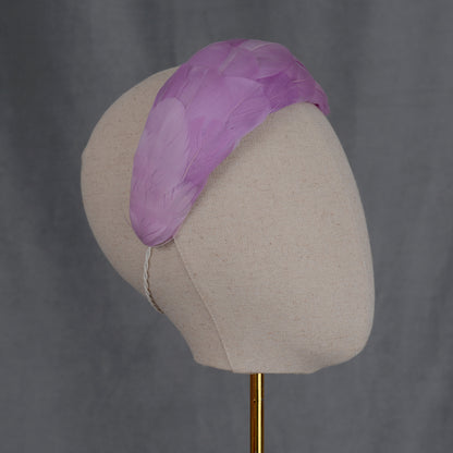 Luxury Lilac Purple Goose Feather Bandeau Headband Fascinator