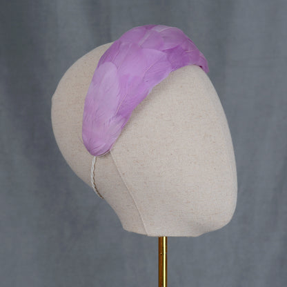 Luxury Lilac Purple Goose Feather Bandeau Headband Fascinator